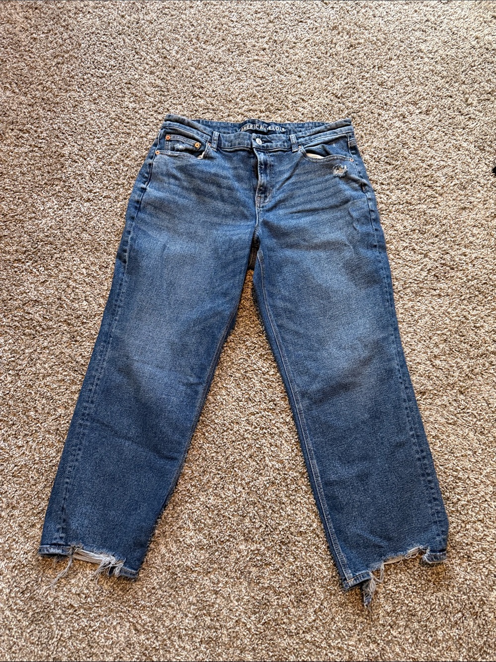 Classic High-Rise Straight Jeans in Dark Blue